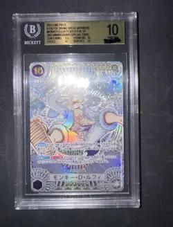 GOLD GEAR 5 MONKEY D. LUFFY One Piece OP11 3rd Anniversary Japanese #119 BGS 10 - Image 1