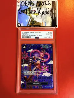 Bandai 2025 One Piece CCG Perona OP14 OP06-093 SP Alt Art Holo PSA 10 Auto - Image 1