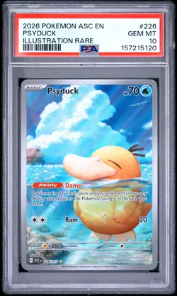 PSA 10 PSYDUCK 226/217 ILLUSTRATION RARE ASCENDED HEROES POKEMON 🌊 - Image 1