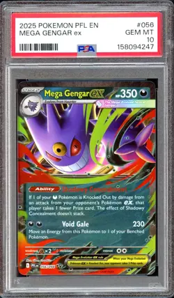2025 Pokemon Phantasmal Flames Mega Gengar EX 056/094 PSA 10 Gem Mint - Image 1