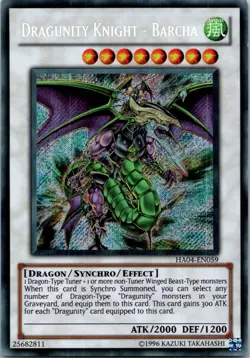 Yugioh Dragunity Knight - Barcha HA04-EN059 Secret Rare NM - Image 1