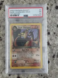 Pokemon Dark Charizard Holo Card First Edition 4/82psa 1.5 Pop 3 - Image 1