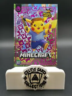 Pokemon Peru Pikachu Cosplay - Pikachu Minecraft #E37 Pink Holo Box Hit Card - Image 1