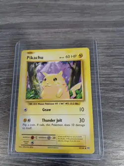 Pikachu 2016 Pokemon Lv 12 60 HP Gnaw Thunder Jolt 35/108 Artist Mitsuhiro Arita - Image 1