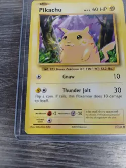 Pikachu 2016 Pokemon Lv 12 60 HP Gnaw Thunder Jolt 35/108 Artist Mitsuhiro Arita - Image 4