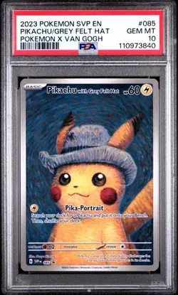 Pokemon Pikachu with Grey Felt Hat Van Gogh SV Promo #085 PSA 10 Gem Mint - Image 1