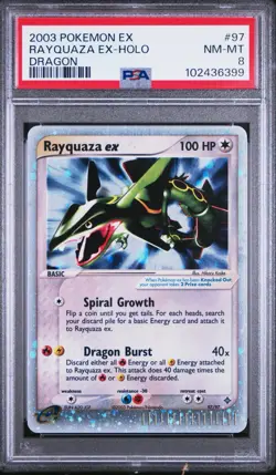 2003 Pokemon Ex Rayquaza Ex-Holo Dragon #97 PSA 8 NM-MT - Image 1
