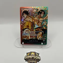 Bandai One Piece Card Game Luffy & Ace Leader ST30-001 Holo English. IN HAND - Image 1