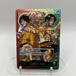 Bandai One Piece Card Game Luffy & Ace Leader ST30-001 Holo English. IN HAND - Image 2