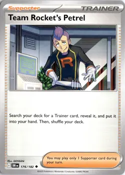 Team Rocket's Petrel 176/182 SV10: Destined Rivals Pokemon Card TCG - Image 1