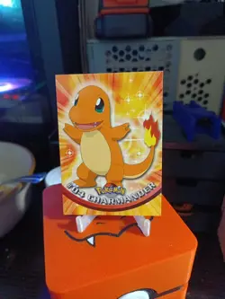 Charmander Pokemon Card Topps #04 TV Animation Edition Series Black Logo - Image 1