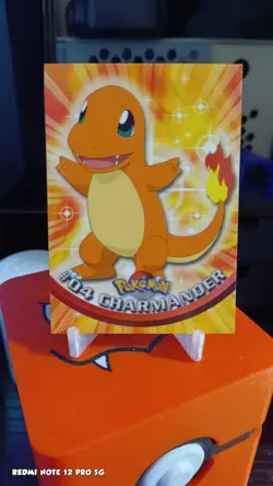Charmander Pokemon Card Topps #04 TV Animation Edition Series Black Logo - Image 2