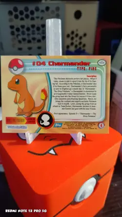 Charmander Pokemon Card Topps #04 TV Animation Edition Series Black Logo - Image 4