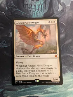 MTG Magic the Gathering Ancient Gold Dragon 003 Battle for Baldur's Gate CLB - Image 1