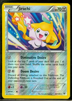 Pokemon JIRACHI 42/108 - XY Roaring Skies - RARE Rev Holo - MINT - Image 1