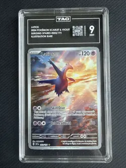 Latios Illustration Rare TAG 9 Mint Surging Sparks Pokemon Promo Card - Image 1