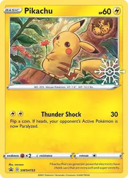 Pikachu - (Holiday Calendar) Holo Promo SWSH: Sword & Shield Promo Cards SWSH153 - Image 1