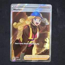 Worker 195/195 Ultra Rare Silver Tempest Pokemon Holo Near Mint - Image 1