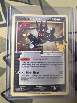 Pokemon Greninja Gold Star Celebrations Black Star Promo 144 - Small Crease! - Image 2