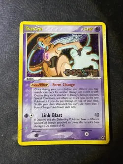 Pokemon Deoxys TCG Reverse Holo Stamped EX Card 16/107 DAMAGED - Image 4