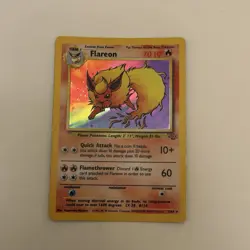 Flareon Jungle 3/64 Holo Unlimited Holo Rare 1999 Vintage Pokemon TCG - LP - Image 2
