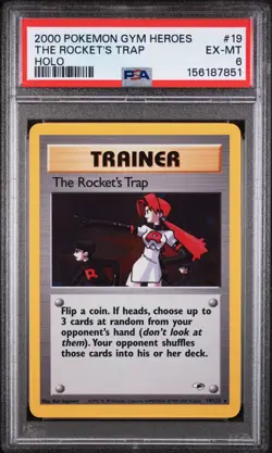 2000 Pokemon Gym Heroes The Rocket's Trap #19 Holo PSA 6 EX-MT - Image 1