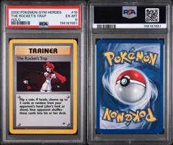 2000 Pokemon Gym Heroes The Rocket's Trap #19 Holo PSA 6 EX-MT - Image 3