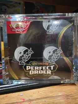 Pokemon Mega Evolution Perfect Order Booster Box New/Sealed With Acrylic Case - Image 1