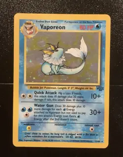 Pokemon Vaporeon Holo Rare Jungle 12/64 WOTC Vintage 1999 - Image 1
