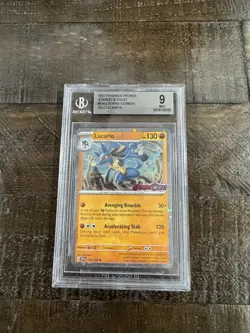 2023 Pokemon SV Promo #14 Lucario Cosmos Holo Stamp Promo Beckett BGS 9 Mint - Image 1