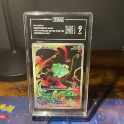 Pokemon TCG Bulbasaur Me01: Mega Evolution 133/132 Illus Rare Holo English TAG 9 - Image 1