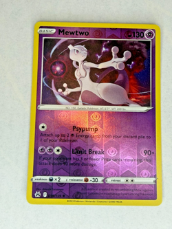 Pokemon TCG NM Mewtwo 059/159 SWSH: Crown Zenith Reverse Holo 2023 - Image 2