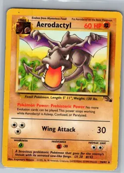 Aerodactyl 16/62 Non Holo Fossil - Pokemon Card - LP - Image 1