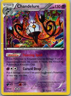 Chandelure 43/119 Holo Rare Phantom Forces Pokemon Reverse Holo Near Mint - Image 1