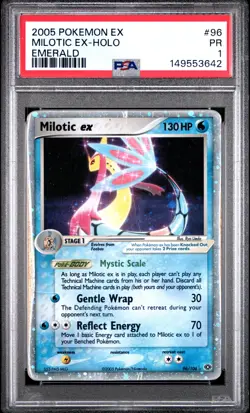 2005 POKEMON EX EMERALD #96 MILOTIC EX-HOLO PSA 1 - Image 1