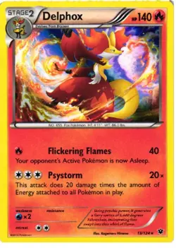 Delphox 13/124 Holo Rare Fates Collide Pokemon Holo Near Mint - Image 1