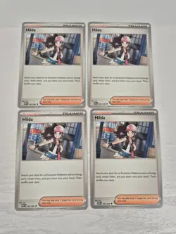 4x Hilda 084/086 White Flare Pokemon TCG Trainer Supporter Playset - Image 1