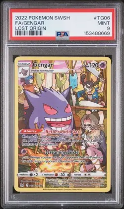 2022 POKEMON SWORD & SHIELD LOST ORIGIN #TG06 FULL ART/GENGAR PSA 9 - Image 1