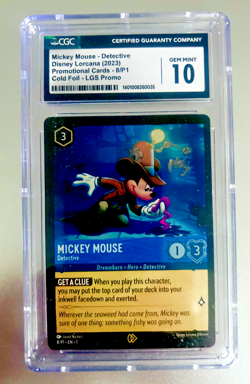 Mickey Mouse Detective League Promo Foil 8/P1 Disney Lorcana - CGC 10 Gem Mint - Image 1