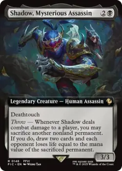 Shadow, Mysterious Assassin (Extended Art) -Foil Near Mint MTG - Image 1