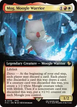 Mog, Moogle Warrior (Extended Art) -Foil Light Play MTG Commander: FINAL FANTASY - Image 1