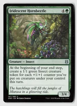 Iridescent Hornbeetle 187 Uncommon Zendikar Rising Magic: The Gathering NM - Image 1