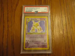 1999 Pokemon FRENCH 1st Edition Base Set Alakazam Holo 1/102 PSA 9 MINT - Image 1