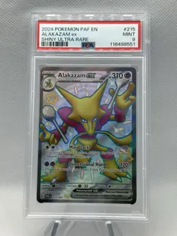 Alakazam EX 215/091 Holo Shiny Ultra Rare Paldean Fates Pokemon TCG PSA 9 - Image 1