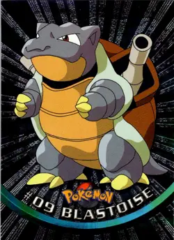 1999 Topps Pokemon TV Animation Series 1 #9 Blastoise Black Topps Logo Foil - Image 1