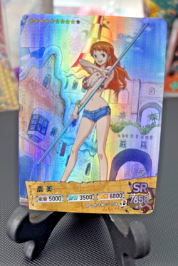 Custom Fan Art - Nami Rainbow Holo One Piece Waifu Card - Image 1
