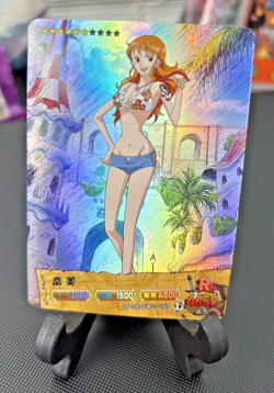 Custom Fan Art - Nami Rainbow Halo Card One Piece Waifu Card - Image 1