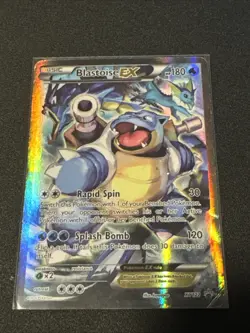 Pokemon TCG Blastoise EX Promo Holo Rare Card XY122 DAMAGED - Image 1