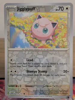 JIGGLYPUFF 039/165 COMMON 151 POKEMON REVERSE HOLO NM - Image 1