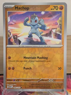 MACHOP 066/165 COMMON 151 POKEMON REVERSE HOLO NM - Image 1
